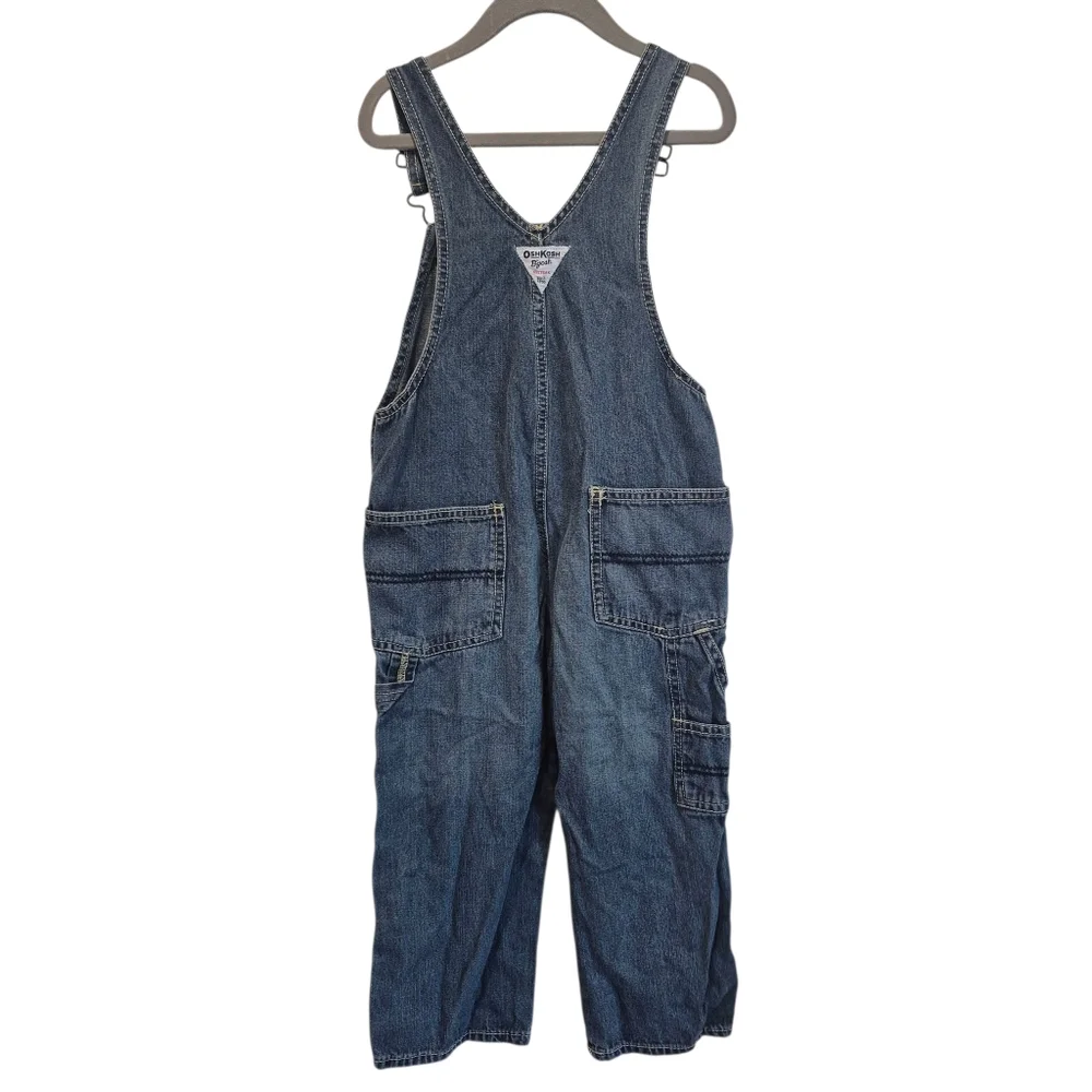 OshKosh B'Gosh Blue Denim Jean Overalls Size 4T Kids Toddler Adjustable